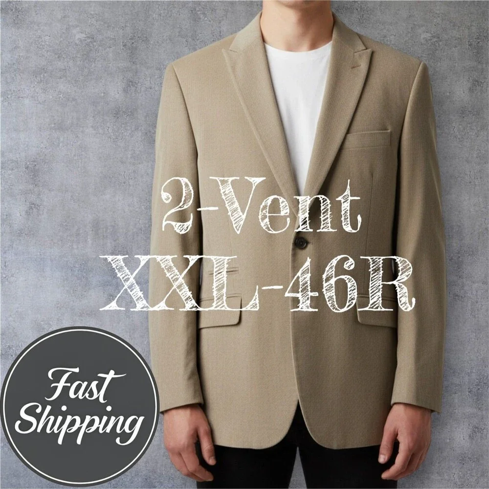 JOSEPH ABBOUD Men's 46R XXL Tan Corduroy Blazer Sport Coat 2-Button Jacket